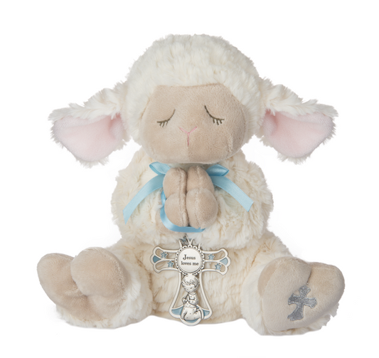 Lamb W/Crib Cross Boy