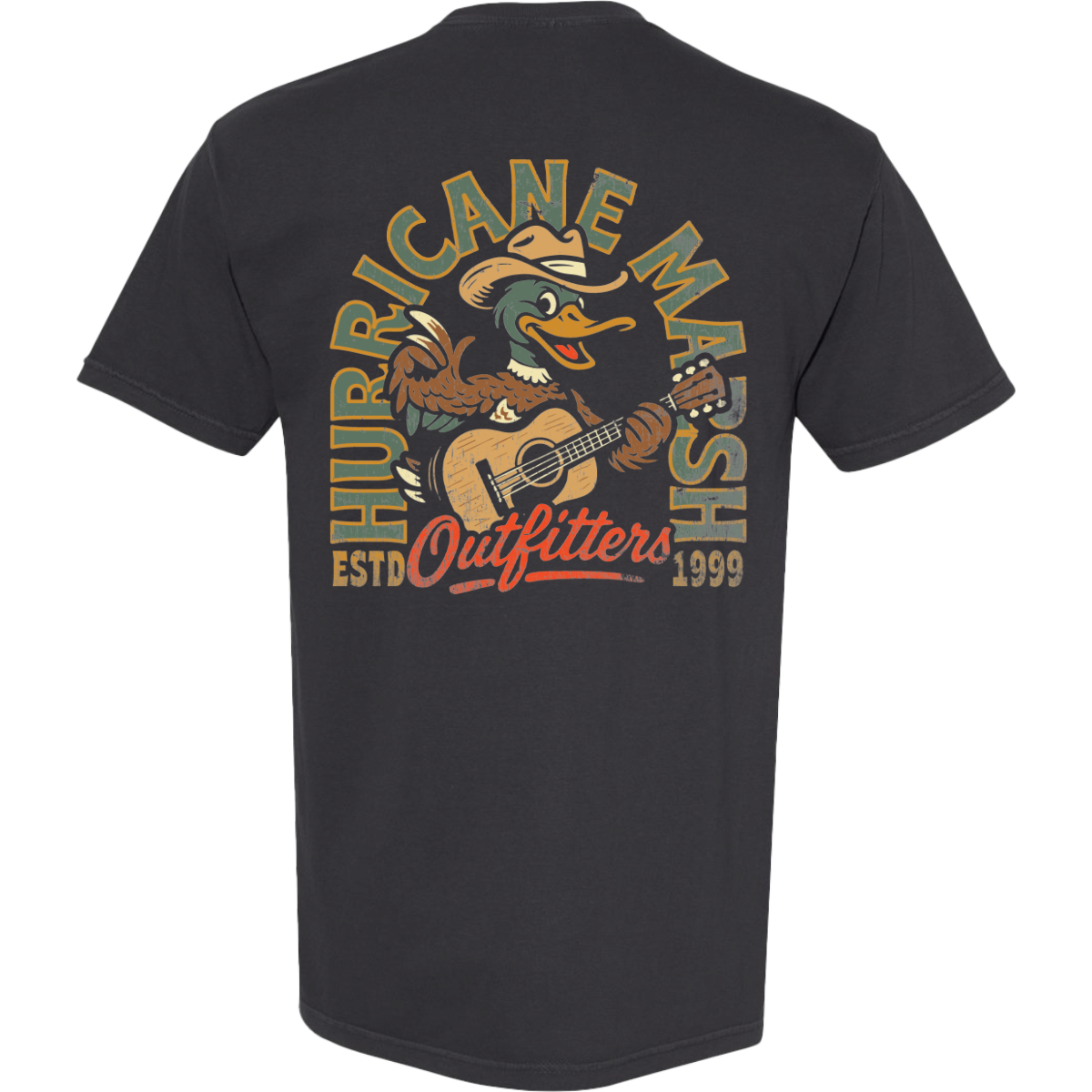 Hurricane Mallard Playing Guitar T-shirt