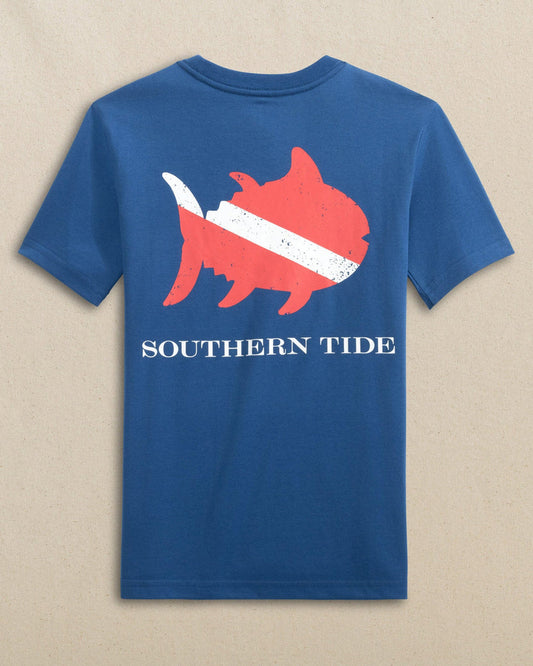 Southern Tide Nautical Blue Kids Skipjack Scuba Flag Short Sleeve T-Shirt