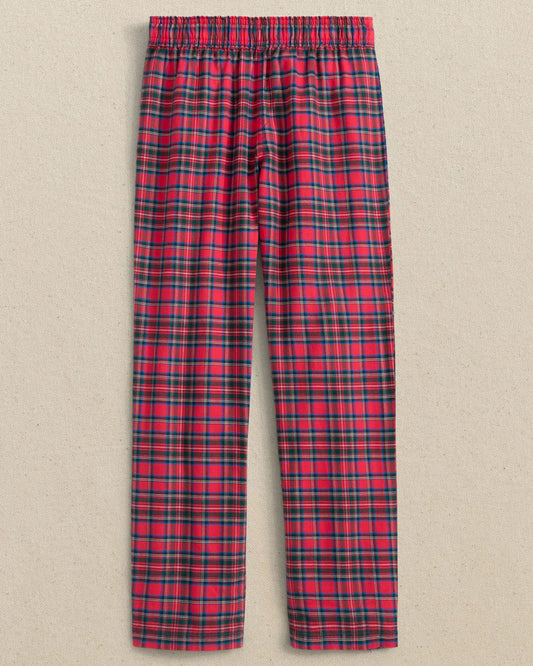 Southern Tide Crab Red Youth Tartan Lounge Pant