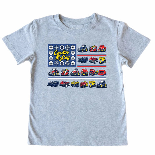 Cardin McCoy Tractor Flag Front Gray Tee