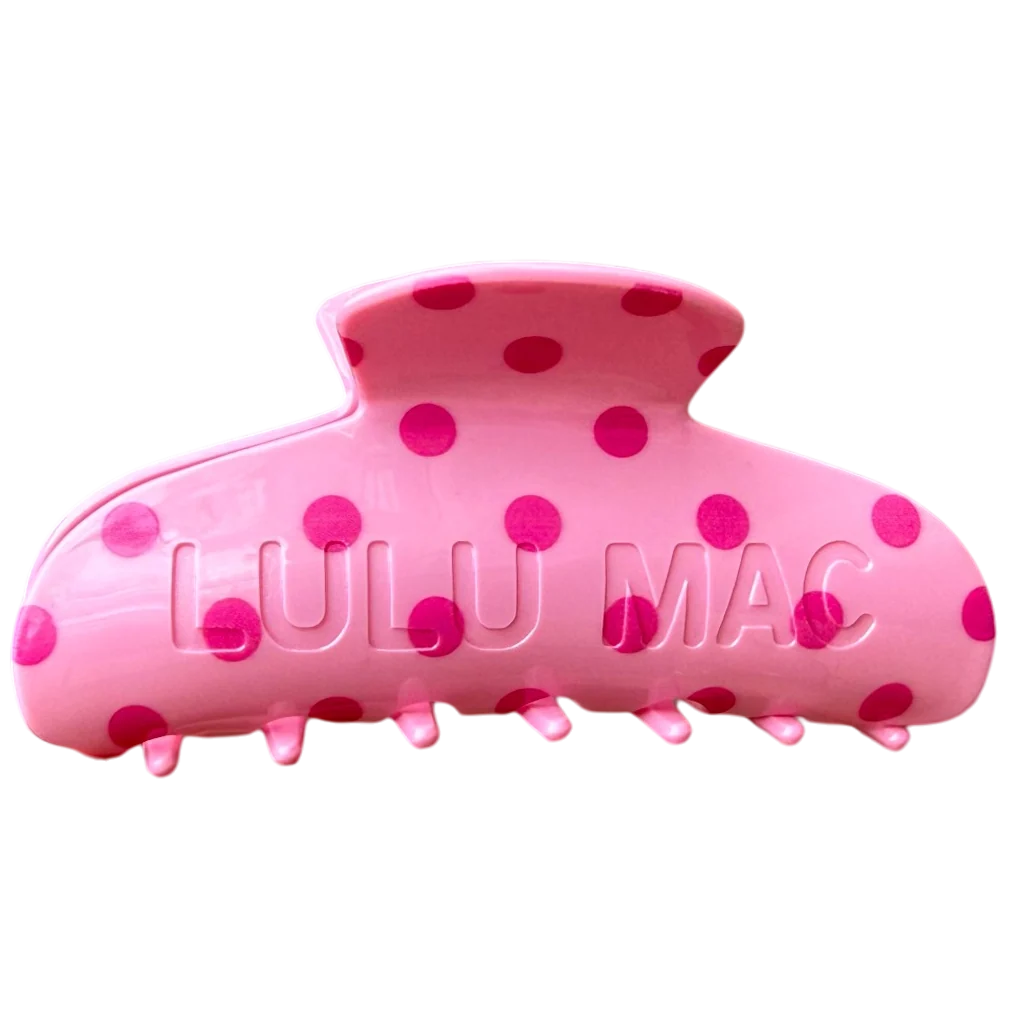 Lulu Mac Pink/Hot Pink Dot Hair Clip