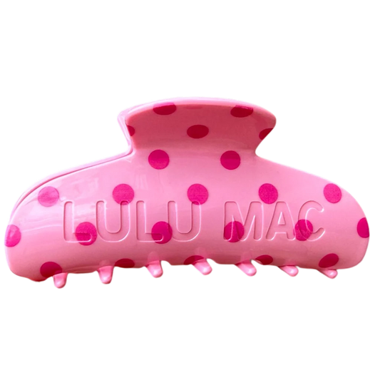 Lulu Mac Pink/Hot Pink Dot Hair Clip