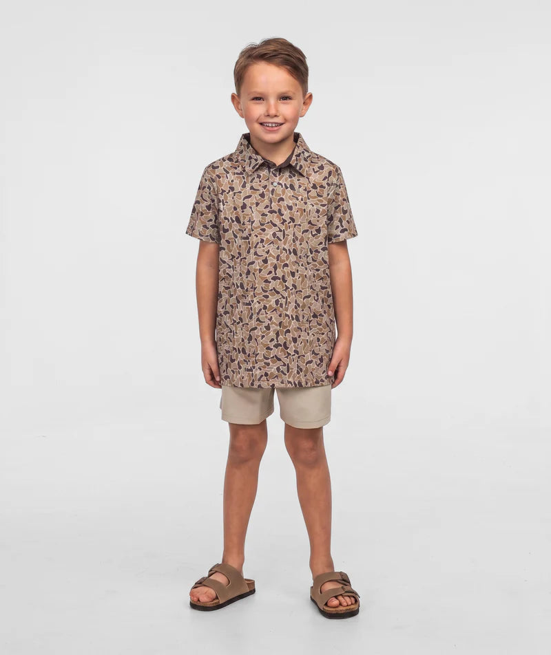 Southern Shirt Co Youth Hunters Hideaway Ember Brown Polo