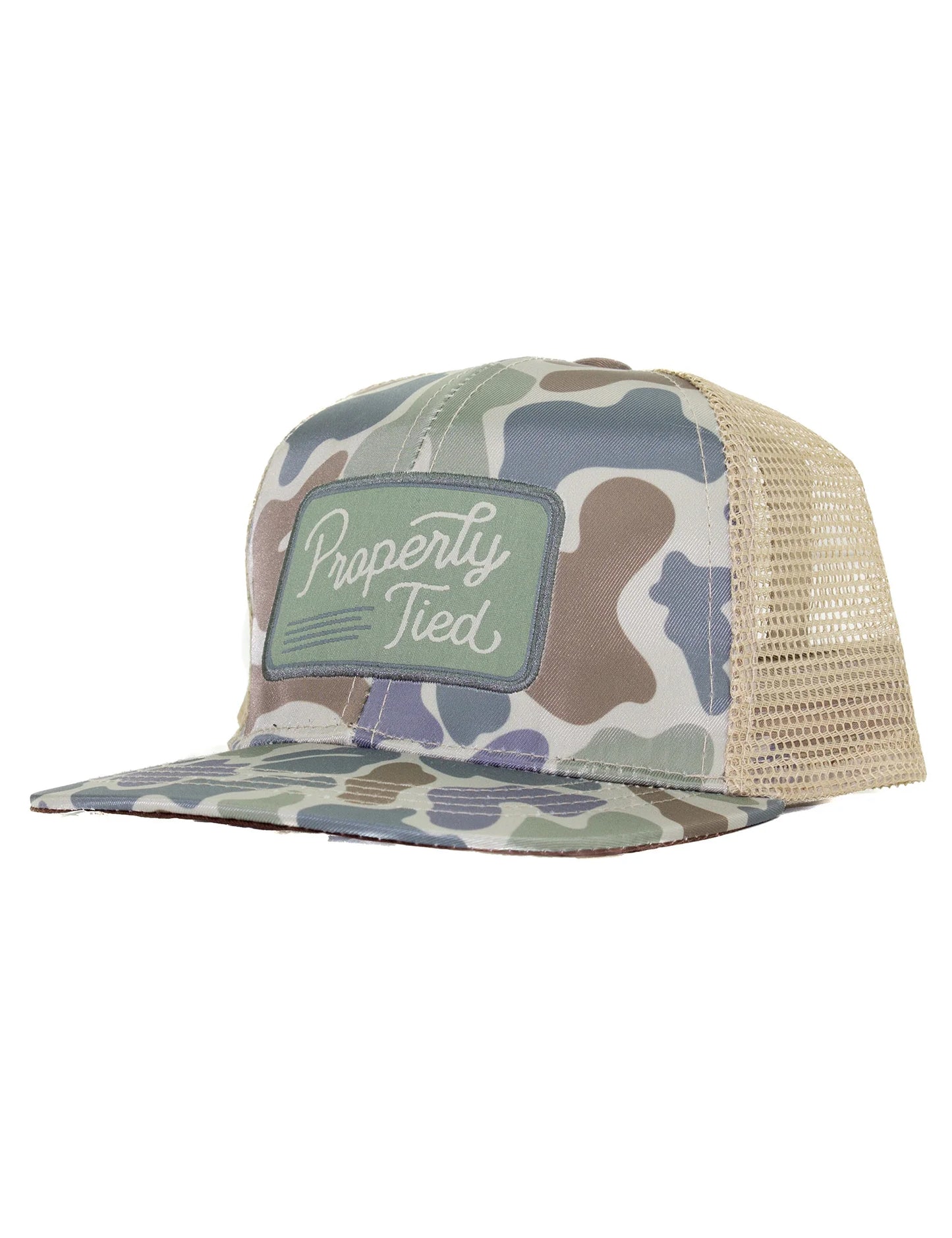 Properly Tied Youth Sportsman Trucker Hat Vintage Camo