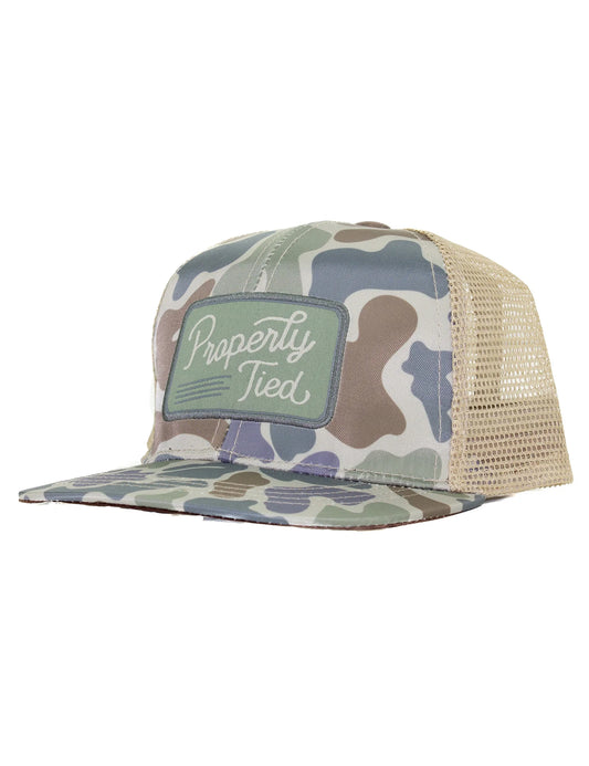 Properly Tied Youth Sportsman Trucker Hat Vintage Camo