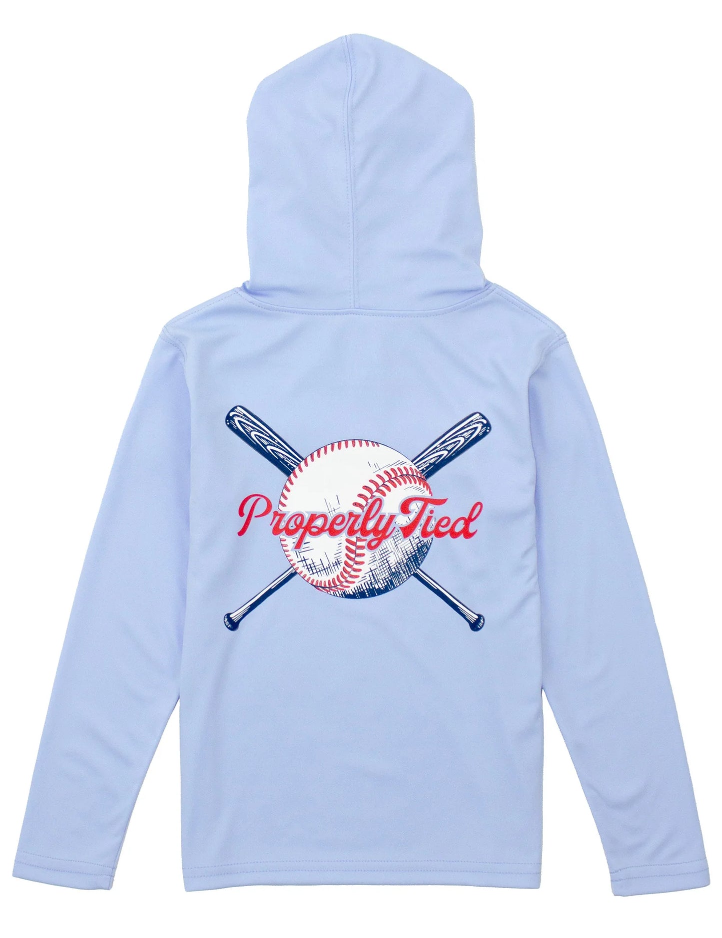 Properly Tied Boys Shade Performance Hoodie Play Ball Light Blue