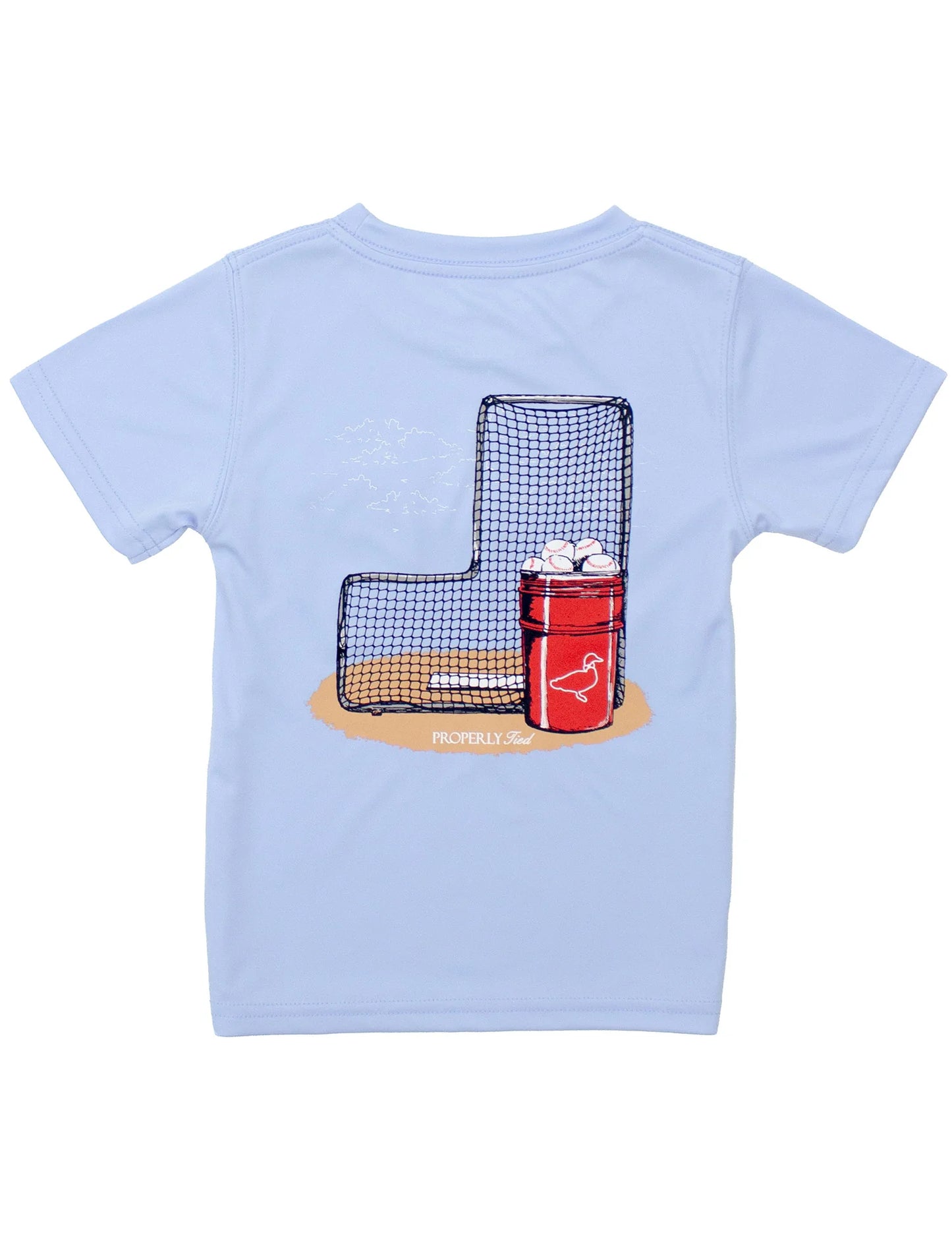 Properly Tied Boys Performance Tee SS Baseball Bucket Light Blue