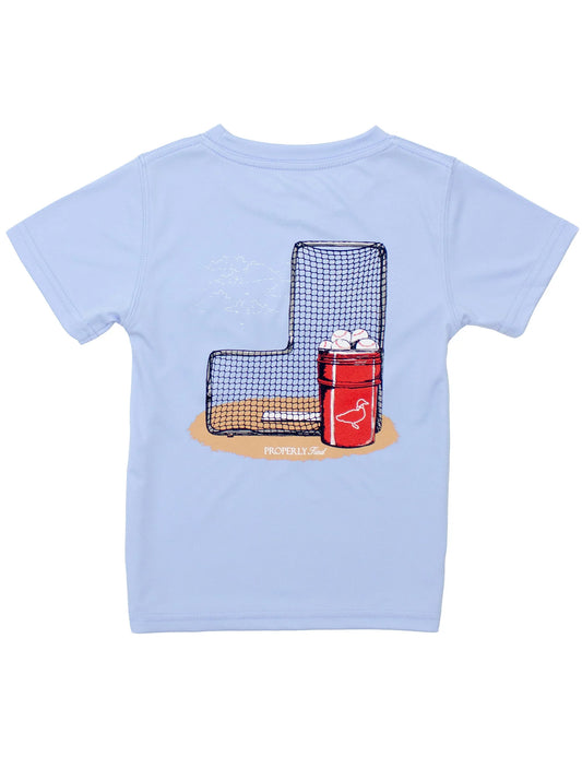 Properly Tied Boys Performance Tee SS Baseball Bucket Light Blue