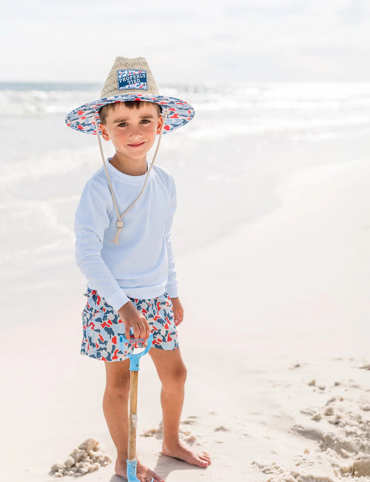 Properly Tied Boys Cabo Straw Hat Americana Camo