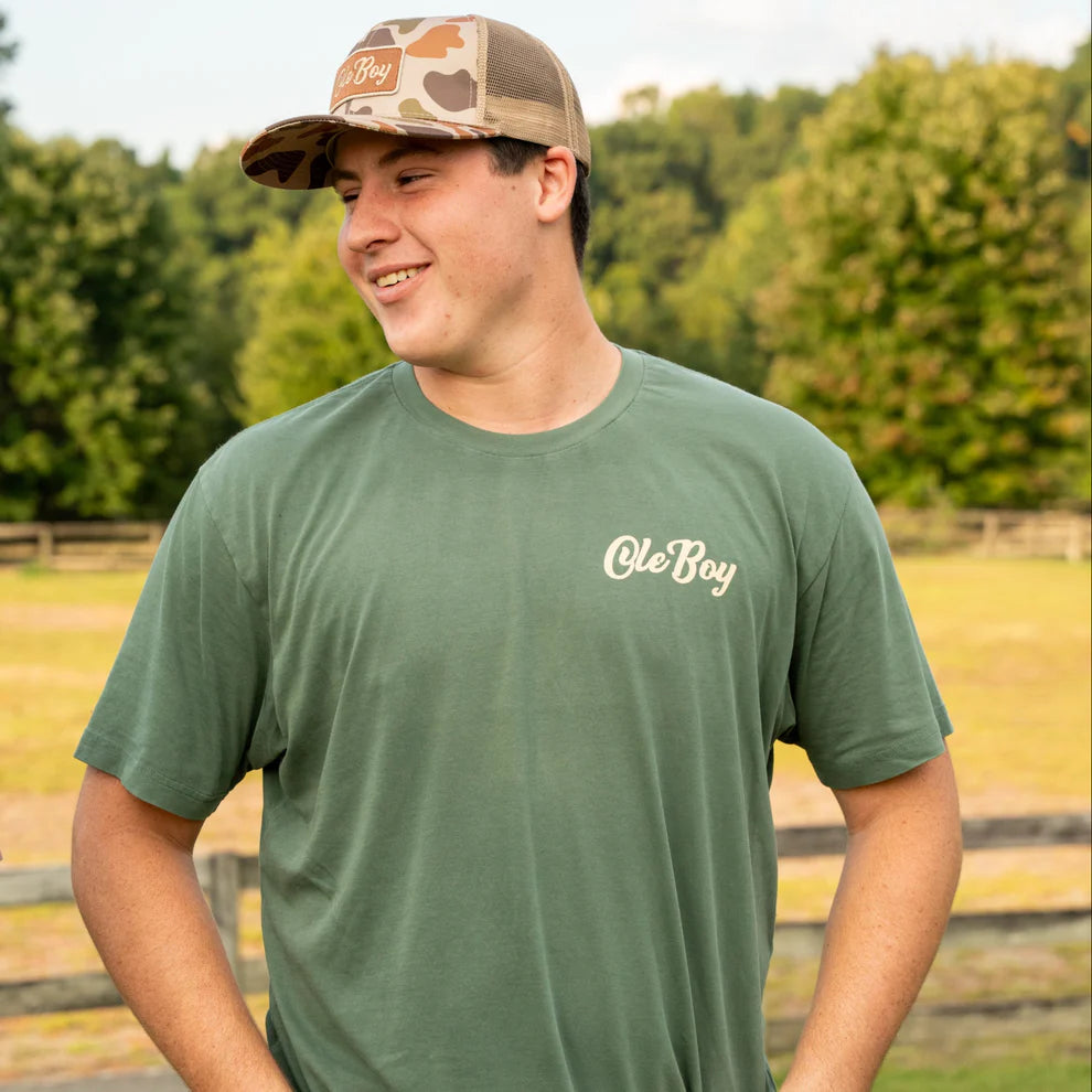 Ole Boy Duck Stamp Tee in Alpine Green