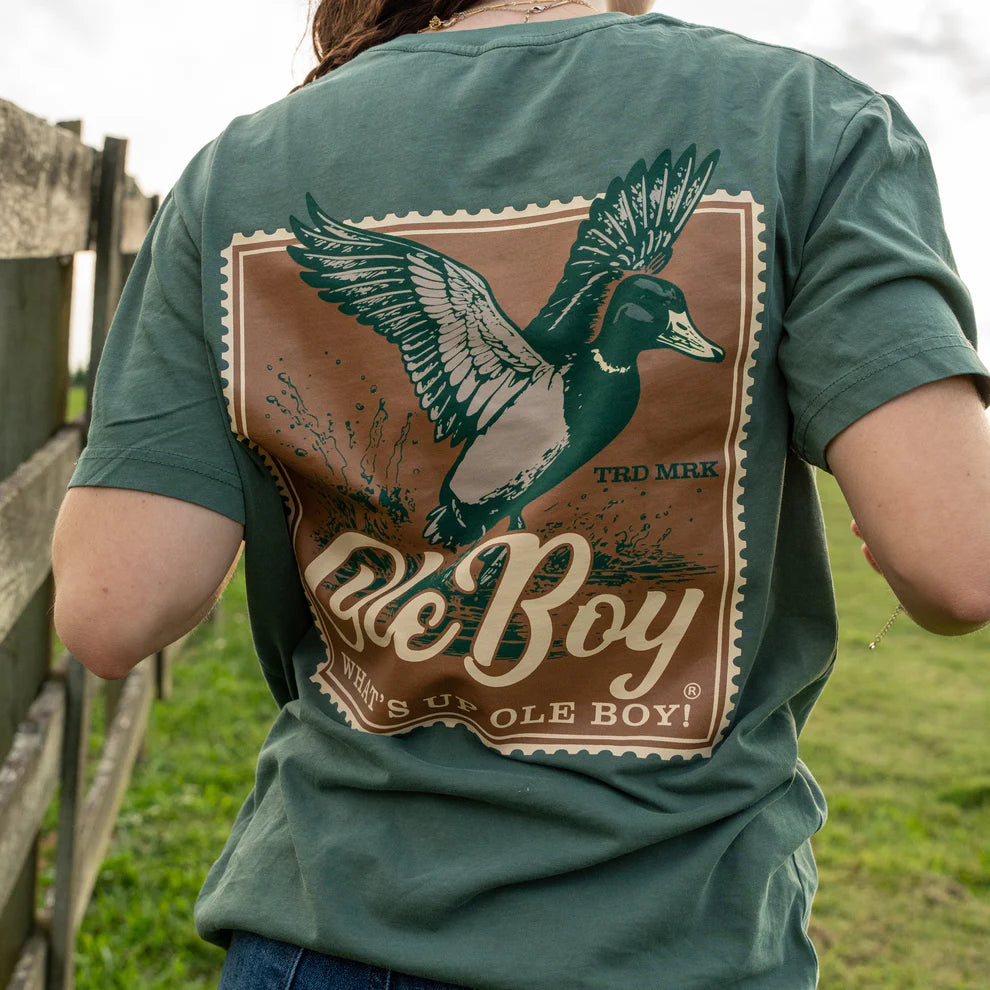 Ole Boy Duck Stamp Tee in Alpine Green