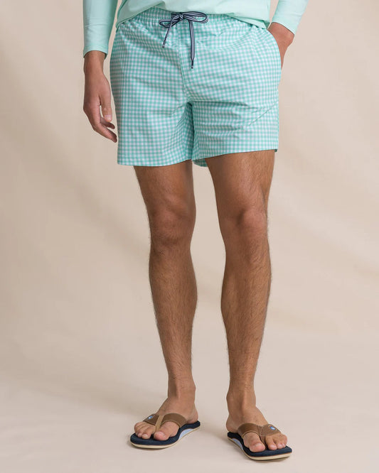 Southern Tide Gingham Swim Trunk Florida Keys