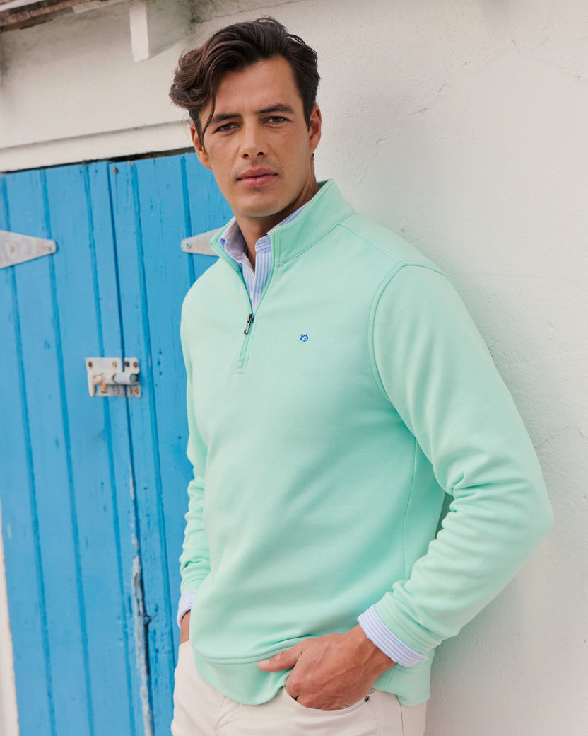 Southern Tide Sandy Cove Pique Quarter Zip Gulf Shores