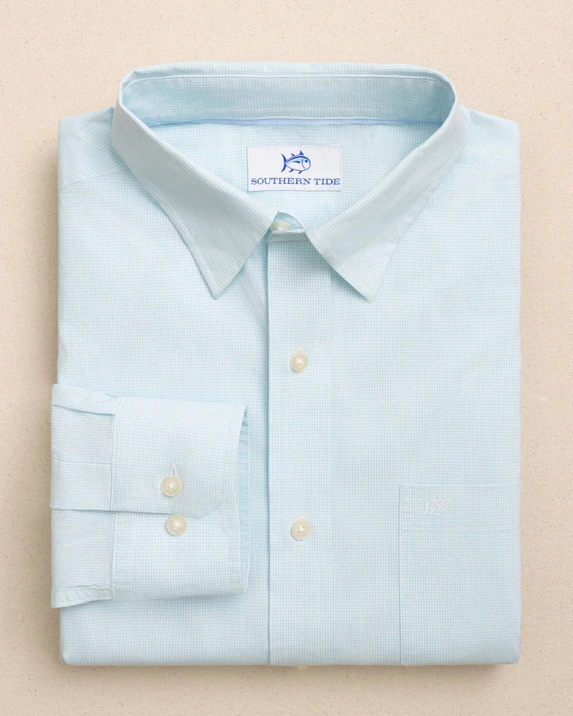 Southern Tide Tropical Breeze Screen Porch Plaid Charleston Sport Shirt