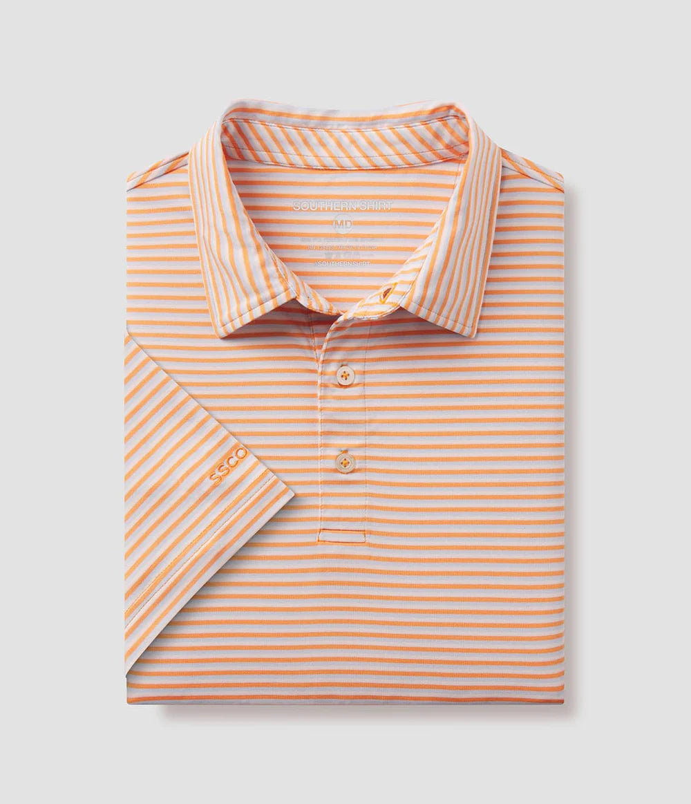 Southern Shirt Co. Bluffton Stripe Polo Cantaloupe