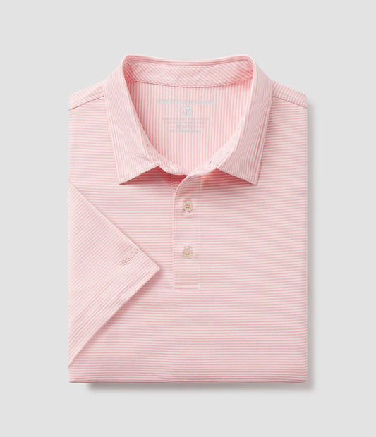 Southern Shirt Co Heather Madison Stripe Polo Conch Shell
