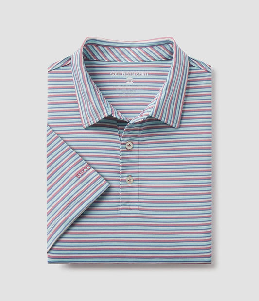 Southern Shirt Co. Tybee Stripe Polo Tropsicle
