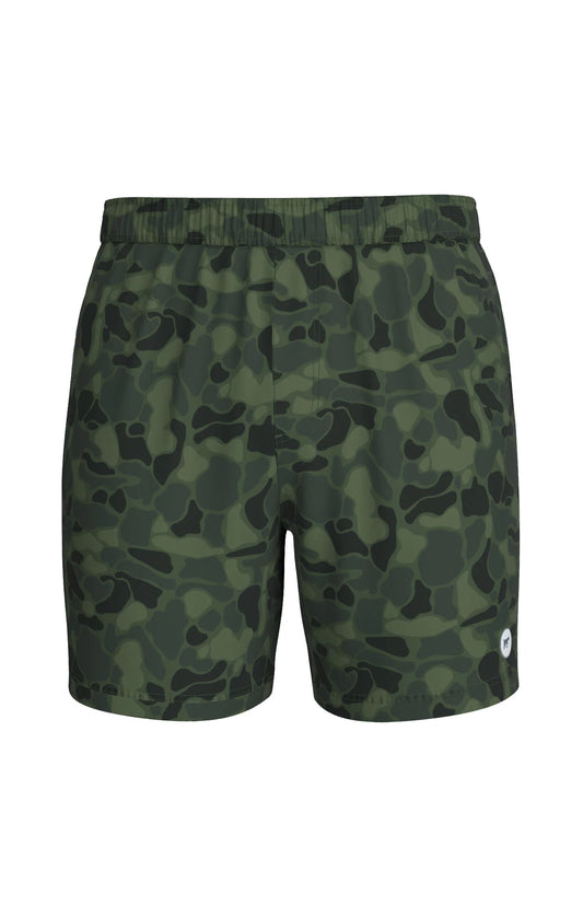 Southern Point Men's Sun Washed Shorts- Camo Green