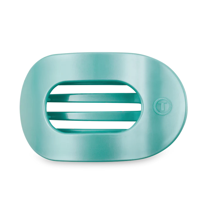 Teletie Totally Turquoise Large Flat Round Hair Clip