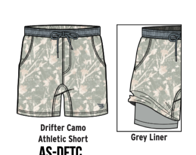Burlebo Athletic Drifter Camo Shorts 7" Inseam