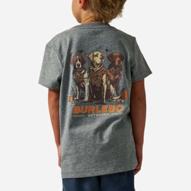 Burlebo Camo Duck Dogs T-shirt Boys Dark Heather Grey