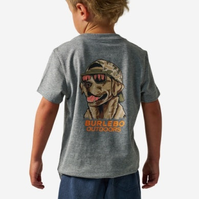 Burlebo Mallar Camo Dog T-shirt Dark Heather Grey for Boys