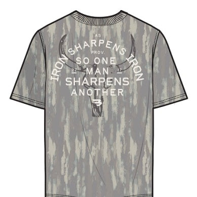 Burlebo Vintage Washed Proverbs 27:17 Midland Camo Tee