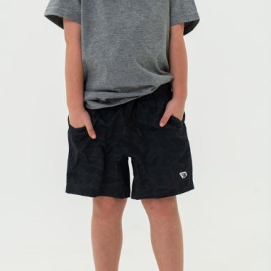Burlebo Athletic Youth Black Camo Shorts