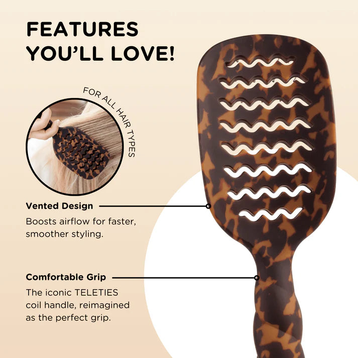 Teletie Vented Hair Brush - Tortoise
