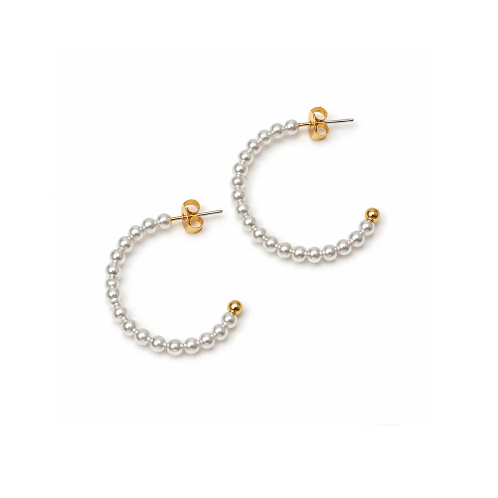 Emily Pearl Hoop Earrings
