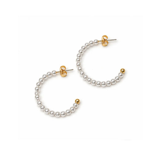 Emily Pearl Hoop Earrings